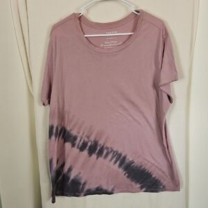 Torrid Women's Pink and Black Tie-Dye Top